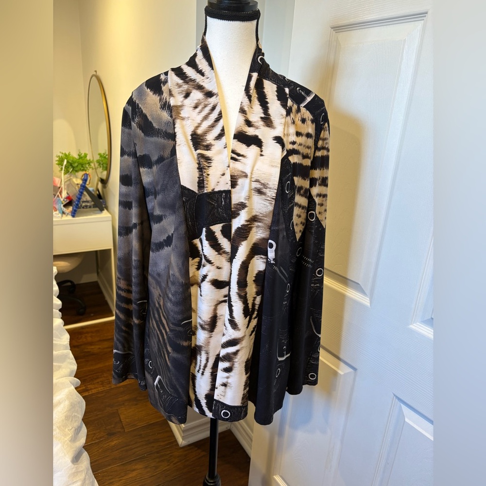 🌷Frank Lyman Animal Print Open Cardigan Jacket | Size 14 | Made in Canada 3/$30